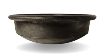 4 Liter Handcrafted Clay Pan/Pot/Kadai/Earthen/Mud/Mitti Handi - Colour: Black
